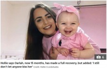 【海外発！Breaking News】一回のキスでも感染するヘルペス　母親が生後6か月の娘の写真を公開（スコットランド）