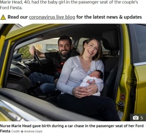 【海外発！Breaking News】時速145キロ　警察に追われる車の助手席で女性が出産（英）