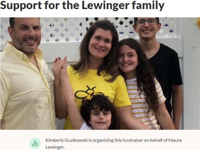 元気だった頃のジョーさんと家族（画像は『GoFundMe　2020年3月29日付「Support for the Lewinger family」』のスクリーンショット）