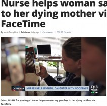 【海外発！Breaking News】母と娘の最期の別れを“FaceTime”で繋いだ看護師、娘は「愛している」と言えたことに感謝（米）