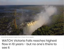 【海外発！Breaking News】ヴィクトリアの滝、10年ぶりに「迫力ある光景」も観光客ゼロ（ジンバブエ）