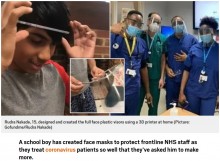 【海外発！Breaking News】15歳少年が3Dプリンターで防護マスクを手作り　病院から「もっと作って」とリクエスト（英）＜動画あり＞