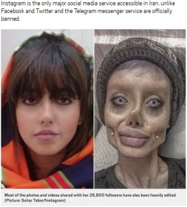 サハルさんの“ビフォーアフター”もこれまで何度も話題に（画像は『Metro　2020年4月17日付「Instagram star ‘on ventilator after catching coronavirus while in prison for social media activity’」（Picture: Sahar Tabar/Instagram）』のスクリーンショット）