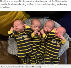 【海外発！Breaking News】世界で72例、一卵性4つ子が誕生「そっくりすぎて誰が誰だか…」と母親（米）