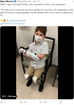 【海外発！Breaking News】四肢の一部を失った7歳男児　スター・ウォーズの義手に「嬉しくて大興奮」（米）＜動画あり＞