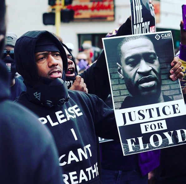 ミネアポリスで抗議デモに参加したニック・キャノン（画像は『NICK CANNON　2020年5月30日付Instagram「＃JusticeForFloyd」』のスクリーンショット）