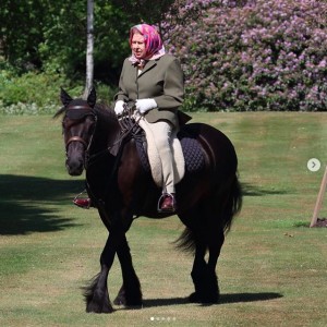 女王の元気な姿に国民も大喜び（画像は『The Royal Family　2020年5月31日付Instagram「The Queen is pictured riding Fern - a 14 year-old Fell Pony - in Windsor Home Park this weekend.」』のスクリーンショット）