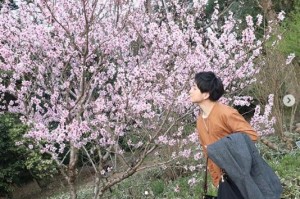 桜を愛でる朝倉大智「前に撮った桜。来年はみんなで花見出来る事を願って」（画像は『朝倉大智/Daichi Asakura/D.chi　2020年4月12日付Instagram「無事に誕生日を迎えました。」』のスクリーンショット）