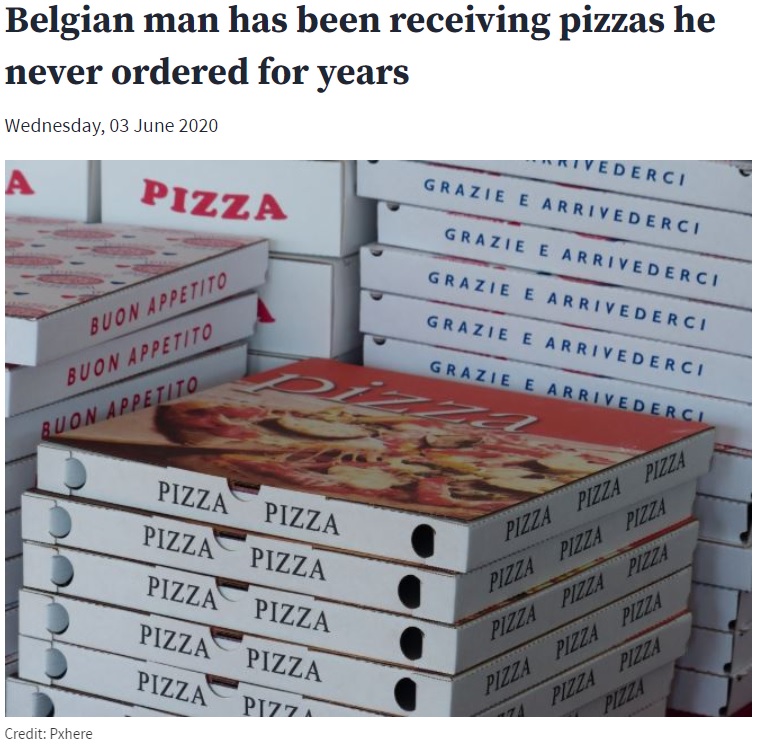1日で14枚のピザが届いたことも…（画像は『The Brussels Times　2020年6月3日付「Belgian man has been receiving pizzas he never ordered for years」（Credit: Pxhere）』のスクリーンショット）