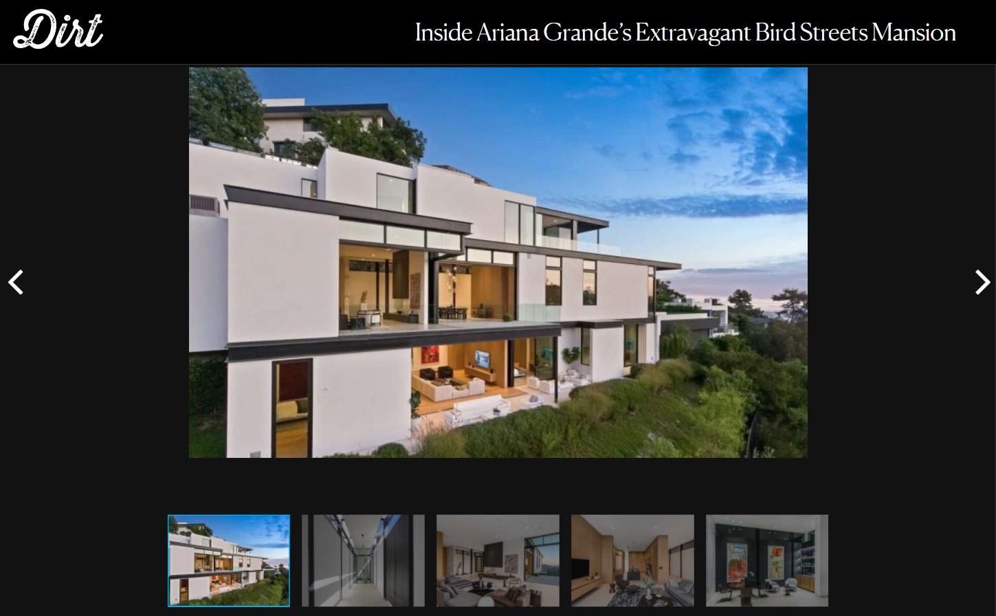 アリアナが約15億円で購入した豪邸（画像は『DIRT　「Inside Ariana Grande’s Extravagant Bird Streets Mansion」（Image: Realtor.com）』のスクリーンショット）