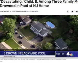 【海外発！Breaking News】プールで溺れた8歳女児を救おうとした母と祖父、泳ぎ方を知らず3人とも溺死（米）
