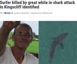 【海外発！Breaking News】サーフィン中サメに襲われた60歳男性、友人ら果敢に救出も死亡（豪）＜動画あり＞