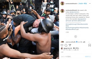 【海外発！Breaking News】黒人男性が抗議デモの渦中で白人男性を救う「黒人対白人ではない！」（英）