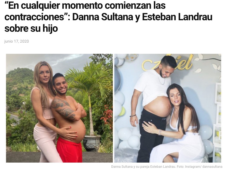 妊娠中のトランスジェンダーの夫婦（画像は『América Digital　2020年6月17日付「“En cualquier momento comienzan las contracciones”: Danna Sultana y Esteban Landrau sobre su hijo」（Foto: Instagram/ dannasultana）』のスクリーンショット）