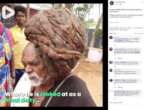 【海外発！Breaking News】95年間一度も髪を切ったことがない男性、村人は神と崇める（印）＜動画あり＞