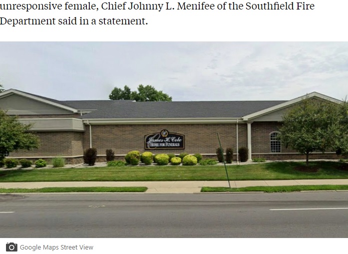 タイムシャさんが目を覚ました葬儀場（画像は『ABC News　2020年8月25日付「Declared dead by paramedics, young woman found alive at Detroit funeral home」（Google Maps Street View）』のスクリーンショット）