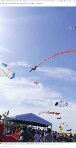 【海外発！Breaking News】凧に絡まった3歳児、突風で地上30メートルまで巻き上げられる（台湾）