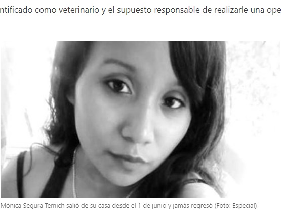 妊娠8か月で殺害された22歳女性（画像は『eju.tv　2020年8月22日付「Detuvieron al presunto feminicida de Mónica Segura: le arrancó a su bebé del vientre」（Foto: Especial）』のスクリーンショット）