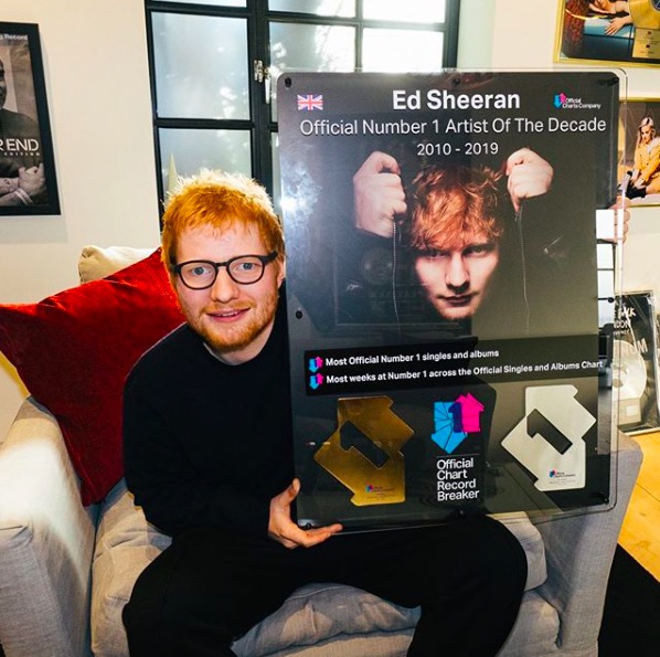 エド・シーランがパパに！（画像は『Ed Sheeran　2019年12月11日付Instagram「Thank you to everyone who’s supported me over the past 10 years, especially my amazing fans.」』のスクリーンショット）