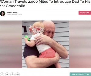 【海外発！Breaking News】生後10か月の初孫を初めて抱きしめた祖父が感激の涙（米）＜動画あり＞