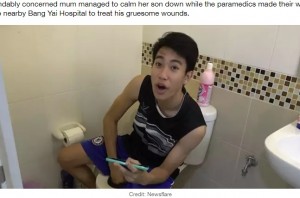 【海外発！Breaking News】トイレの便座に座った18歳少年、ニシキヘビに急所を噛まれる（タイ）