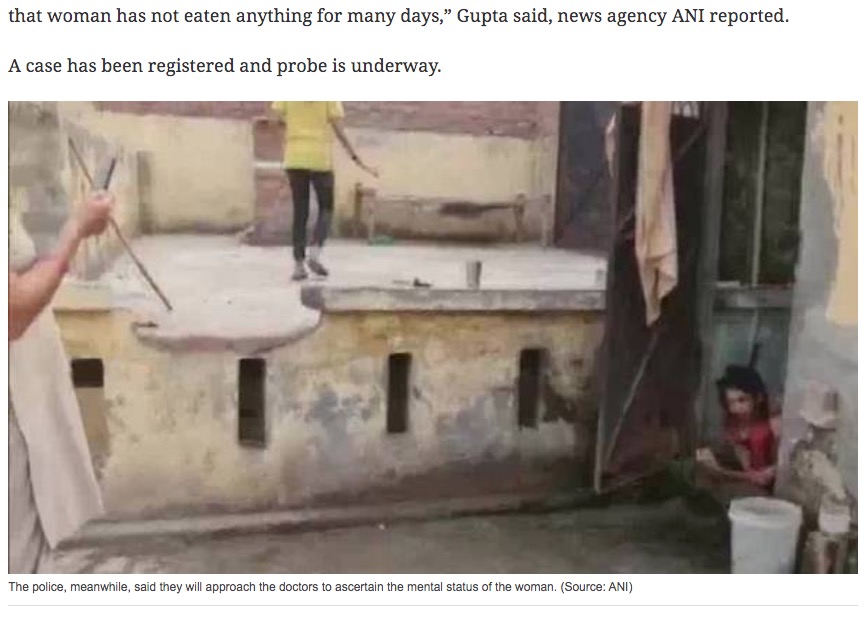 夫は妻の精神状態が思わしくないため閉じ込めたと主張（画像は『The Indian Express　2020年10月23日付「Woman locked inside toilet for over a year by husband rescued in Haryana」（Source: ANI）』のスクリーンショット）