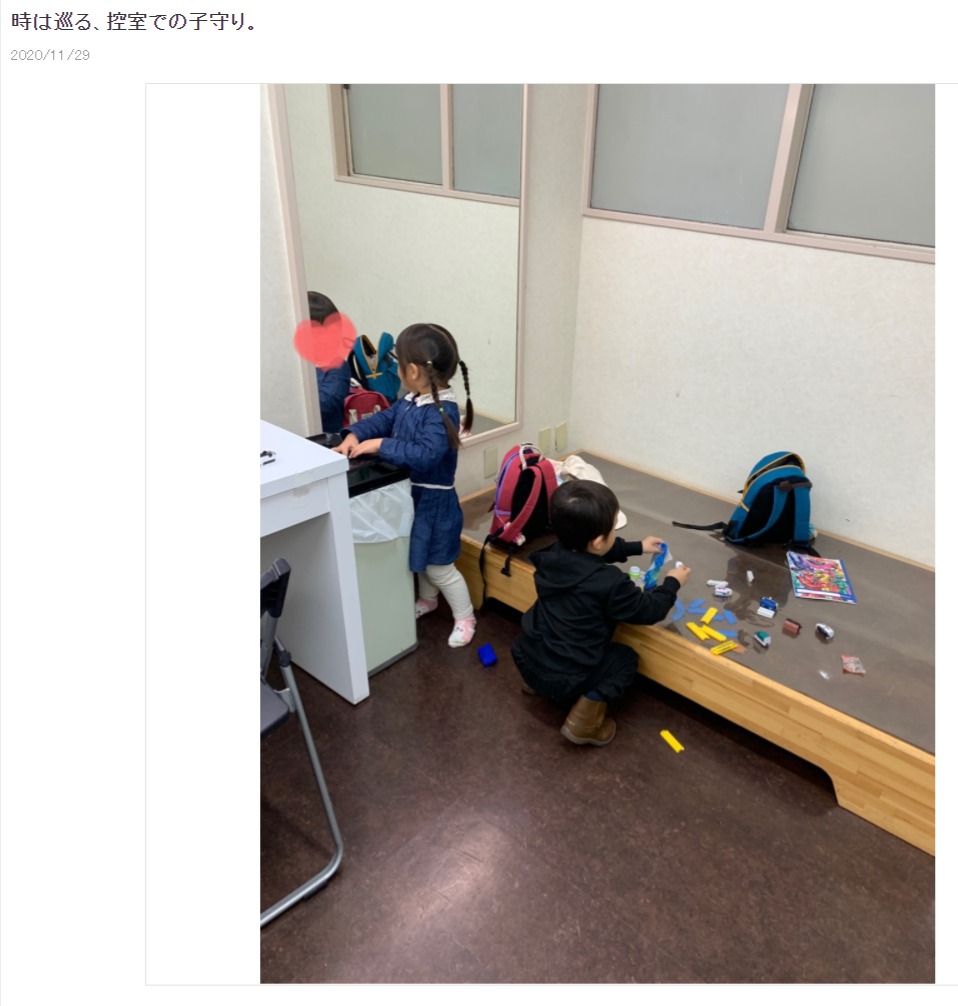 北斗晶が子守りした旧姓・広田さくらの子供たち（画像は『北斗晶　2020年11月29日付オフィシャルブログ「時は巡る、控室での子守り。」』のスクリーンショット）