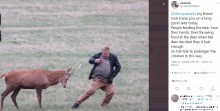 【海外発！Breaking News】野生の鹿に近づき襲われそうに　観光客のマナー違反に「恐ろしい」と非難の声（英）