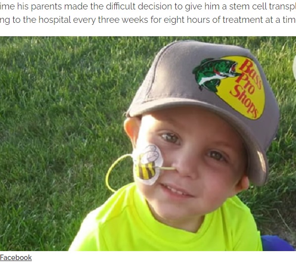 見ず知らずのジェシカさんから移植を受けたニコラス君（画像は『InspireMore.com  2020年11月15日付「Sick 4-Yr-Old Gets New Lease On Life Thanks To Stranger’s Stem Cell Donation.」（Facebook）』のスクリーンショット）