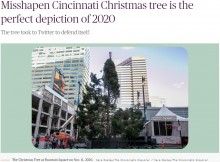 【海外発！Breaking News】広場に設置された残念すぎるクリスマスツリーに「2020年を象徴しているよう」（米）