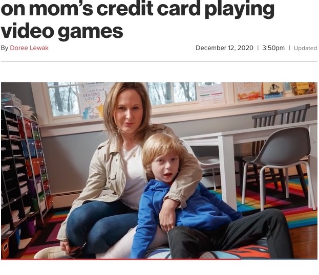「アプリ内課金の制限設定を確認して」と親たちに訴えた母親（画像は『New York Post　2020年12月12日付「This 6-year-old racked up ＄16K on mom’s credit card playing video games」』のスクリーンショット）