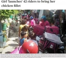 【海外発！Breaking News】7歳少女が誤ってフードデリバリーを大量注文　42人分のチキンを持ったバイク便の群れが家に押しかける（フィリピン）