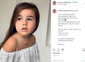 【海外発！Breaking News】3歳娘にブランド服を着せSNSに投稿　「女優にしたい」母親に非難の声（英）