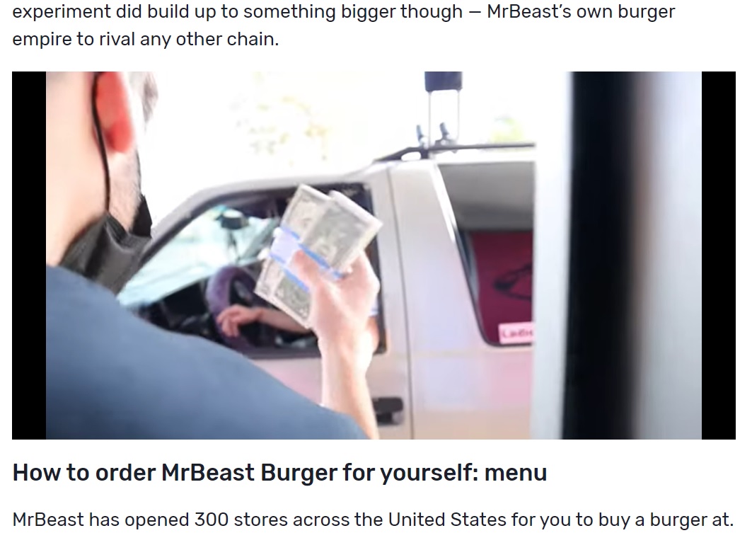 躊躇なく札束をどんどんと渡していく（画像は『Dexerto　2020年12月20日付「What is MrBeast Burger? YouTuber opens up restaurants with free food」』のスクリーンショット）