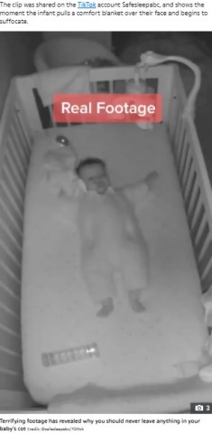 【海外発！Breaking News】ベビーベッドに置いた毛布で赤ちゃん窒息寸前　実際の動画で注意喚起