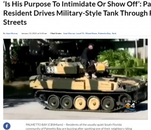 【海外発！Breaking News】閑静な住宅街に現れた戦車に住民困惑　軍事コレクターが購入したものと発覚（米）＜動画あり＞