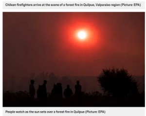 【海外発！Breaking News】「まるで世紀末のよう」南米チリで大規模な火災により空がオレンジ色に染まる＜動画あり＞