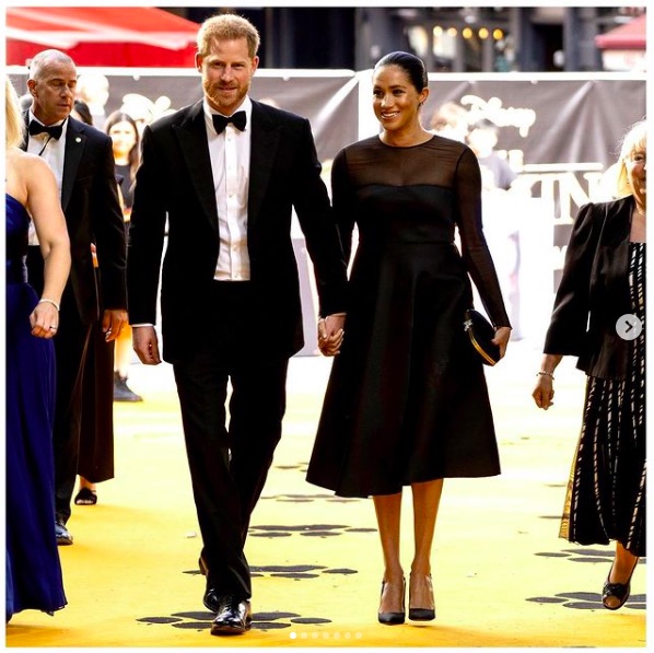ヘンリー王子夫妻は「由緒ある英王室の一員」から“リアリティースター”に成り下がった？（画像は『The Duke and Duchess of Sussex　2019年7月14日付Instagram「This evening, The Duke and Duchess of Sussex attended ＃TheLionKing European premiere in London at the Odeon Theatre.」』のスクリーンショット）