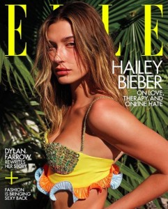 『ELLE』4月号の表紙を飾ったヘイリー・ビーバー（画像は『Hailey Rhode Baldwin Bieber　2021年3月18日付Instagram「ELLE April 2021: Editor-in-Chief: Nina Garcia」』のスクリーンショット）