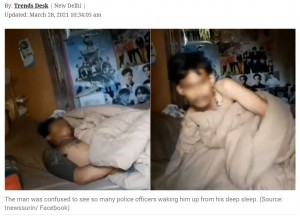 【海外発！Breaking News】強盗に入った家で爆睡した男、翌朝警官に起こされそのまま逮捕（タイ）＜動画あり＞