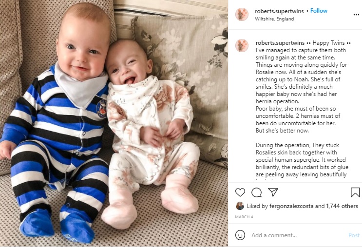 同日に誕生も大きさが全く違う2人（画像は『Rare Special Twins　2021年3月4日付Instagram「Happy Twins」』のスクリーンショット）