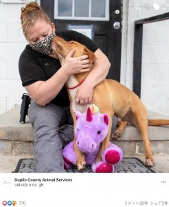 保護先で新しい家族と出会うことに（画像は『Duplin County Animal Services　2021年3月26日付Facebook「Photo Shoot Yesterday!!!」』のスクリーンショット）