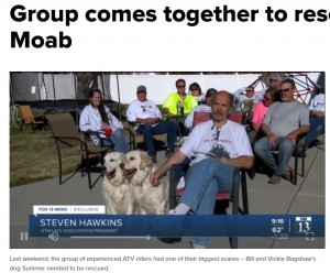 サマーを救出するためすぐに行動を起こしたスティーブンさん（画像は『fox13now.com　2021年3月29日付「Group comes together to rescue dog in Moab」』のスクリーンショット）