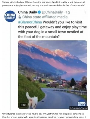 【海外発！Breaking News】「魅惑の中国」観光宣伝で投稿された動画、スイスアルプスの風景と発覚＜動画あり＞