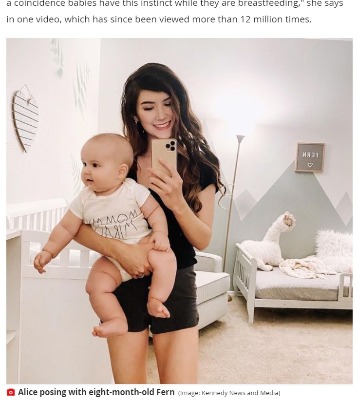 「赤ちゃんのうちは積極的に細菌に晒されていくべき」と語る22歳の母親（画像は『Mirror　2021年4月28日付「Mum defends letting her baby eat dirt and chew on sand to ‘build his immune system’」（Image: Kennedy News and Media）』のスクリーンショット）