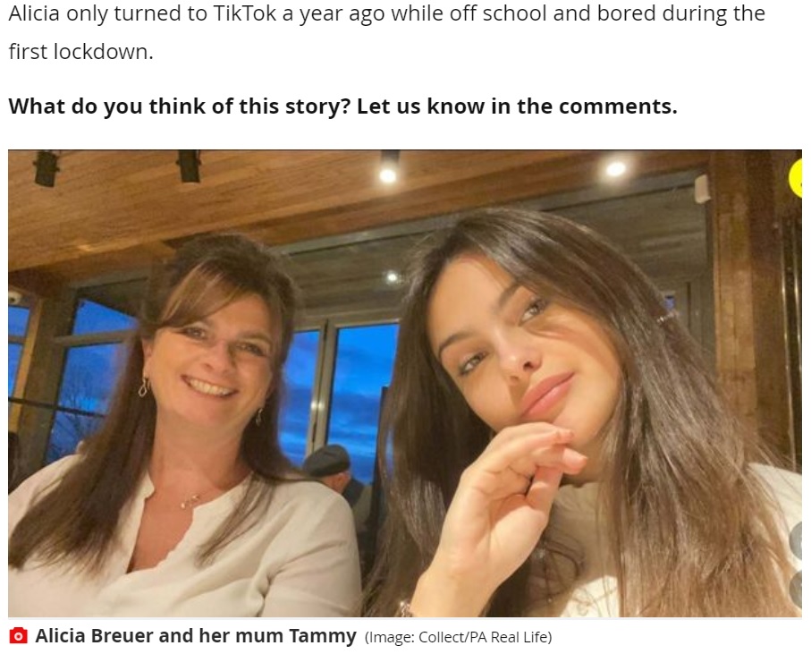 ファイナンシャルアドバイザーの母親（左）より稼ぐ17歳の高校生（画像は『Mirror　2021年5月15日付「Meet Brit teen making ￡10k a day on TikTok as mimes turn her into global star」（Image: Collect/PA Real Life）』のスクリーンショット）