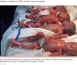 小さいながらも健康だという赤ちゃん（画像は『New York Post　2021年5月5日付「Malian woman Halima Cisse expecting 7 babies gives birth to 9」（Facebook）』のスクリーンショット）