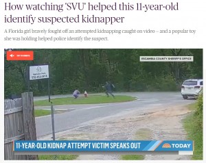 ジャードがアリッサちゃんを誘拐しようとする瞬間（画像は『TODAY　2021年5月21日付「How watching ‘SVU’ helped this 11-year-old identify suspected kidnapper」』のスクリーンショット）