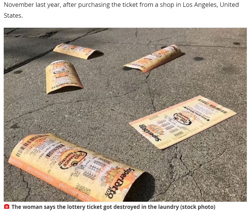 28億円の当選を逃したショックは相当なものに違いない（画像は『Mirror　2021年5月17日付「Woman loses ￡18million lottery jackpot after accidentally washing her ticket」（stock photo）』のスクリーンショット）