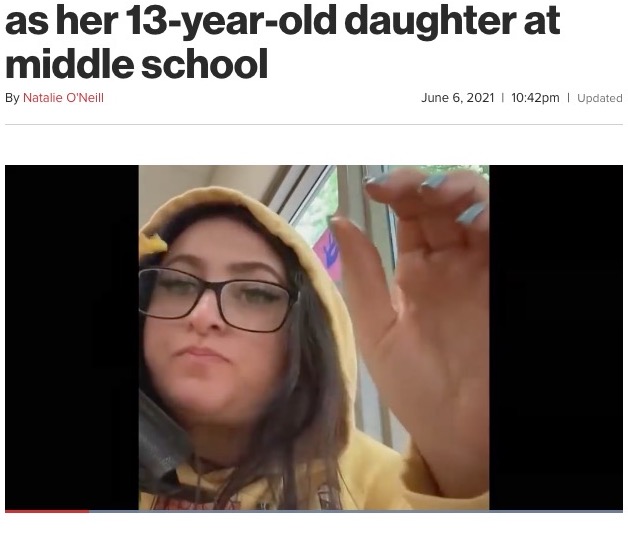 13歳娘に成りすまして学校で過ごした30歳の母親（画像は『New York Post　2021年6月6日付「Texas mom arrested after posing as her 13-year-old daughter at middle school」』のスクリーンショット）